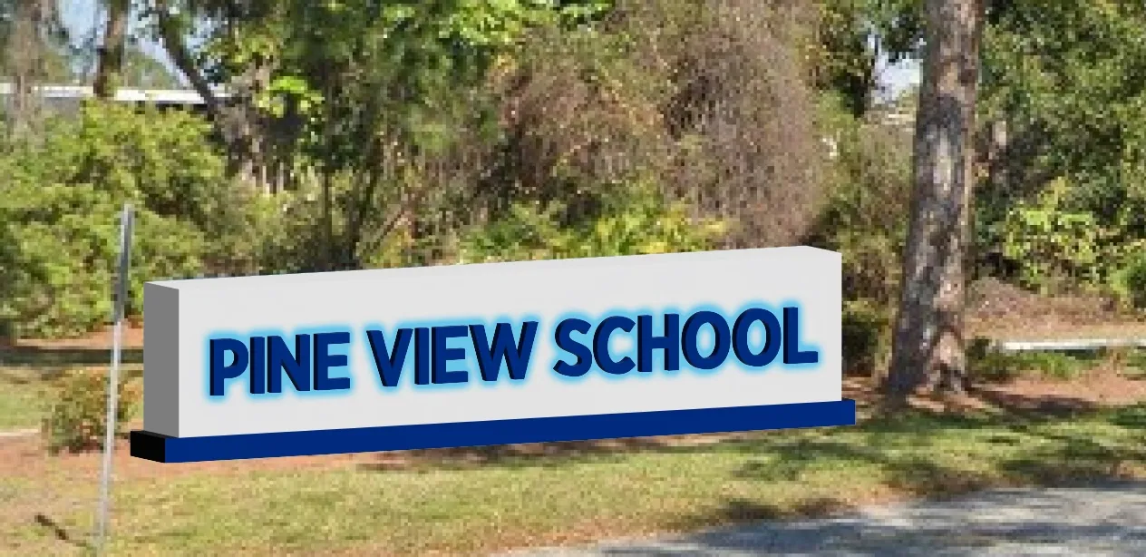 Proposed Pine View School entrance sign on Python Path